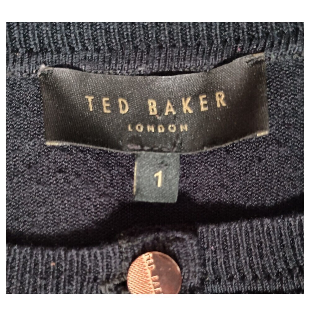 Ted Baker Sweater 2 - 4 Womens Multicolor Teeah Long Sleeve Crew Neck Cardigan - Picture 6 of 7